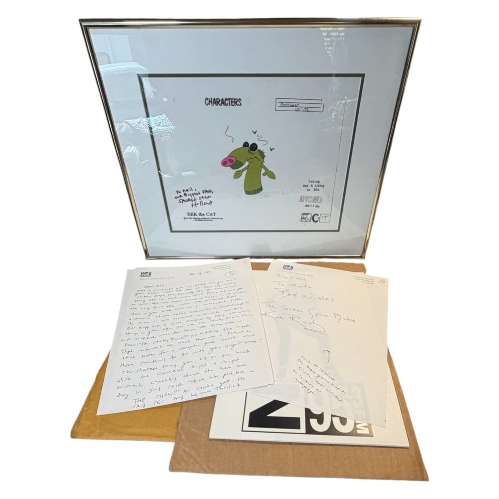 Eek! The Cat Signed Production Cel Porkchop Savage Steve Holland Fox Letter‎ Art